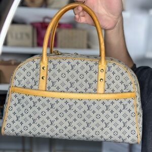 LV Gray Denim Bowler Bag